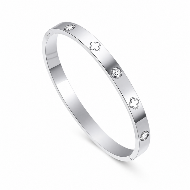 The Luxe Clover Bangle (Silver, Gold & Rose Gold)