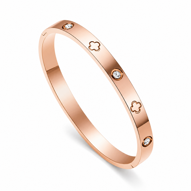 The Luxe Clover Bangle (Silver, Gold & Rose Gold)